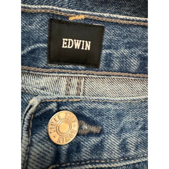 New ~ EDWIN ~ FREE PEOPLE Blake Ultra High-Rise Pleated Slim Jeans Size 28 - Picture 6 of 9